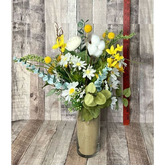 Sunflower Daisy Eucalyptus Floral Arrangement Baby Wedding Birthday Family Reuni - Picture 12 of 15